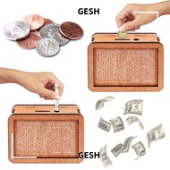 GESH Piggy Bank, Reusable with Saving Money Goals Counter Money Box, Crafts Handmade Wooden Money Sa