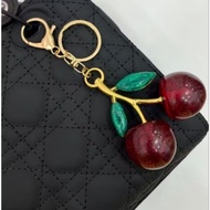 GANTUNGAN CHERRY KEYCHAIN IRON CRYSTAL CHERRY MOTIF KEYCHAIN BAG HANGER CHERRY MOTIF KEYCHAIN