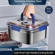 2025 New 316 Stainless Steel Large Capacity Stainless Steel Food Storage Container Leakproof Airtigh