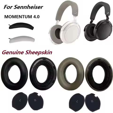 Genuine sheepskin Ear pads for Sennheiser MOMENTUM 4 Wireless Headphones replacement MOMENTUM4 Ear c