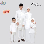 (OFF WHITE KURUNG MODEN SERI) SET FAMILY RAYA 2022. BAJU RAYA SEDONDON IBU ANAK. SET IBU AYAH DAN ANAK.