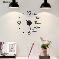 [Delicateshwr] 3D Mirror Wall Clock Modern Design Creative Acrylic Quartz Wall Clocks Stickers