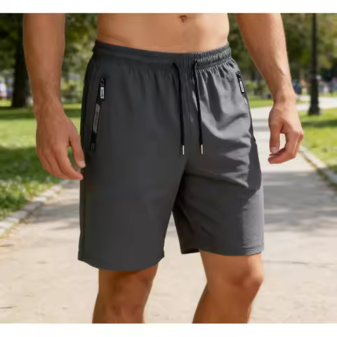 Men's Quick Dry Running Shorts | Lightweight Athletic Shorts with Zipper Pockets | Breathable Sports