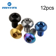 Wanyifa Titanium Bolt M5x 10/M5x 12mm T25 Torx Screw Bike Water Bottle Cage Cup Hold Bicycle Stem Ti Fasteners 12pcs/package