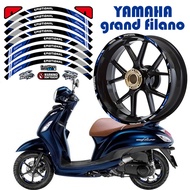 Motorcycle Wheel Hub Sticker Reflective Rim Scooter Hub Strips Decals Accessories for Yamaha Grand Filano Freego