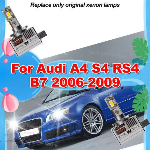 2Pcs LED Headlights 50000Lm Auto Bulbs Canbus 1:1 Xenon HID For Audi A4 S4 RS4 B7 2006 2007 2008 200