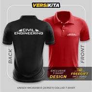 CIVIL ENGINEERING Microffiber Jersey Collar Short Sleeve T-Shirt / work uniform