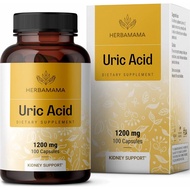Uric Acid Support 1200mg 100 Capsules - Organic Herbal Food Supplement with Tart Cherry, Celery, Turmeric &amp; Chanca Piedra - Body Cleanse &amp; Joint Function Support - Vegan, Non-GMO