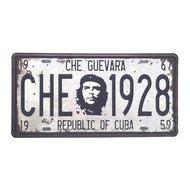 ป้ายสังกะสีวินเทจ Che Guevara Republic of Cuba (ปั๊มนูน)