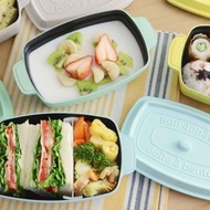 日本TAKENAKA 日本製COCOPOT可微波長方形分隔保鮮盒600ml-湖水綠