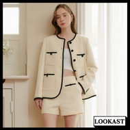 LOOKAST GISELLE TRIMMING TWEED JACKET shipping from korea