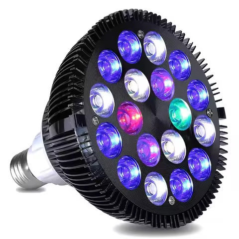 LED Aquarium Light Bulb PAR38 54W LED Aquarium Lighting Bulb Full Spectrum for Fish Tank Coral Reef 