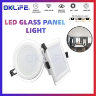 [OKLIFE. ]6w/9w/12w/18w Round/Square LED Glass Downlight 12W 18W Ceiling Recessed Downlight