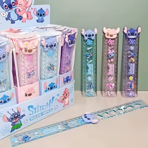 1pc Disney Stitch Foldable Ruler, suitable for measurement, office work, drawing (office supplies, d