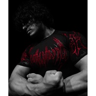 Breathedivinity Vintage Y2K Harajuku Dark Graphic Print Breathable Oversized Sports T Shirt Short Sl