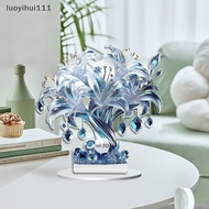 [lyi] Acrylic 2D Flat Crystal Lily Rose Flower Table Decoration Suitable For Cafe Room Display Case 