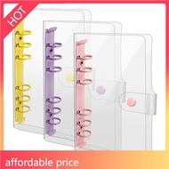 LA2M-1pc A6  Soft PVC 6-Hole Binder Notebook Covers With Snap Button Closure - Refillable, Round Rin