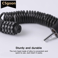 C5GOON Motorcycle 4-Digit Password Combination Chain Lock Bicycle Anti-Theft Helmet Safety Lock Port