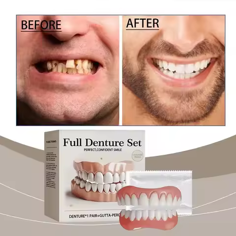 2025 Adult Adjustable Dentures Teeth Set Snap-on Fake Teeth Portable Braces Decorate Gaps For Teeth 