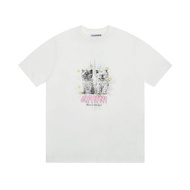 Female Summer Letter Rose Fruit Animal Cartoon Printed ganniˉMale Couple Versatile Casual Crew Neck