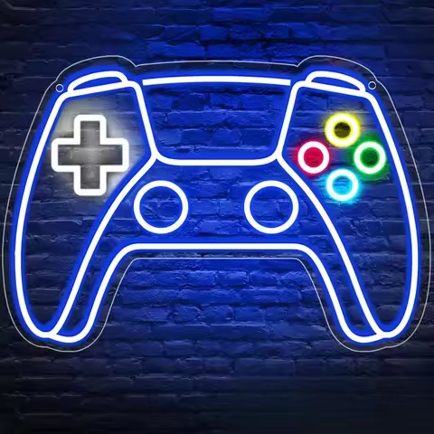 Gamer Neon Sign Gamepad Shaped LED Neon Light Sign for Gamer Room Decor for Boys Room Gamer Gifts fo