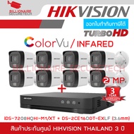 HIKVISION ชุดกล้องวงจรปิดระบบ HD 2 MP 8 CH DS-2CE16D0T-EXLF x 8 + iDS-7208HQHI-M1/XT BY BILLIONAIRE