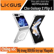Ốp lưng chống sốc trong suốt hỗ trợ sạc Magsafe cho Samsung Galaxy Z Flip 3 / Z Flip 4/ Flip 5 / Fli