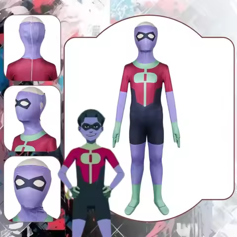Kids Invincible Omni Man Cosplay Fantasia Costume Disguise for Children Zentai Jumpsuit Mask Suit Ha