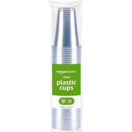 Basics Disposable Clear Plastic Cups for Cold Drinks, BPA-Free, Easy to Hold, 16oz, 50 Count