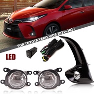 2pcs Led Vios Foglamps Fog Light Prime DLAA Lens 2020-2023 White Yellow 12V Daytime Running Light DR