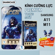Samsung A11,M11 premium transparent tempered glass full screen sharkcase phone screen protector