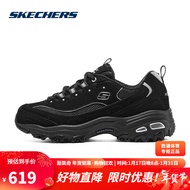 SKECHERS斯凯奇女鞋经典情侣熊猫鞋女子休闲运动鞋增高缓震老爹鞋 【经典款】全黑色/BBK 37