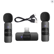 BOYA Pairing iphone Mic Came- Phone 2 One-Trigger-Two Noise Auto Clip-on Omnidirectional for Mini wireless Reduction Smart Lapel BY-V 2 4 G System 9 1 microphone