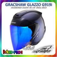 TOPI KELEDAR GRACSHAW G919i G919 SINGLE VISOR HELMET (DIAMOND DARK BLUE -MALIBU)