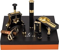 XIFEI Cigar Cutter Set 8 Piece Cigar Punch &amp; Ashtray &amp; Cigar Tube &amp; Cigar Lighter&amp; Cigar Stand Luxury Accessories Cigar Smoking Gift Set