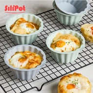 韓國 SILIPOT - 鉑金矽膠200ml烘焙模具(L) 2入(可製作 副食品 布丁 果凍 杯子蛋糕 )-冷灰