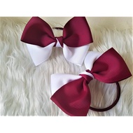 Dj Bowtique ESSENTIALS 2pcs Custom Colors School Sports Hair Bow Grosgrain Ribbon