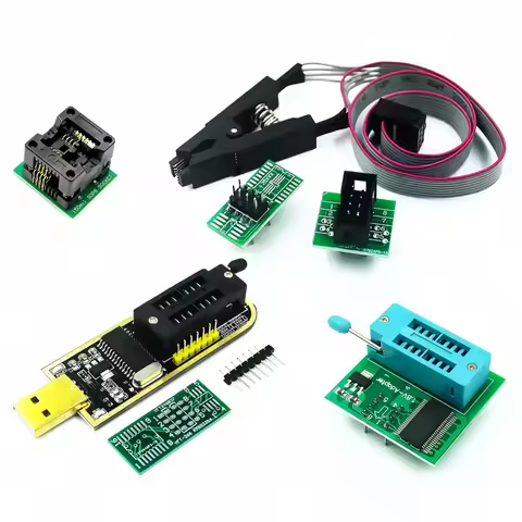 CH341A Programmer adapter + SOP8 clip+ SOIC8 adapter with cable+1.8V adapter CH341A EEPROM Flash BIO