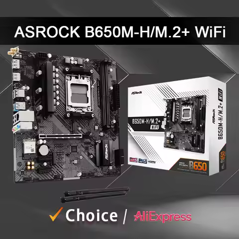 Asrock B650M-H/M.2+ WiFi New Micro-ATX AMD B650,Ryzen 7000/8000/9000 series CPU processors AM5 Mothe