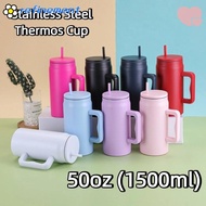 REFINEMENT Car Cup Thermal, Simple 50oz Water Bottle, Modern Reusable 1500ml Stainless Steel Thermal