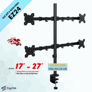 ErgoTek EZ24 Four Computer Monitor Mount 17 - 27 Inch Desk Mount - 360 Degree Rotating 4 Monitor Arm
