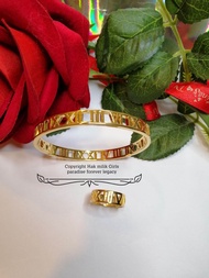 24K GOLD PLATED BRACELET WITH RING BANGKOK GOLD PLATED BRACELET BANGKOK 24K GOLD RATTAN BRACELET GRA