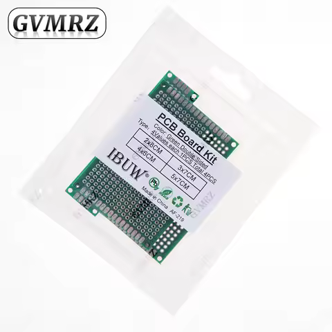 4pcs Green Assorted Size PCB Prototype Board 2x8/3x7/4x6/5x7CM Universal Breadboard for Arduino DIY 