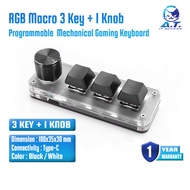 Macropad Macro Mechanical Keyboard RGB Mini Gaming 3 Keys Knob Function