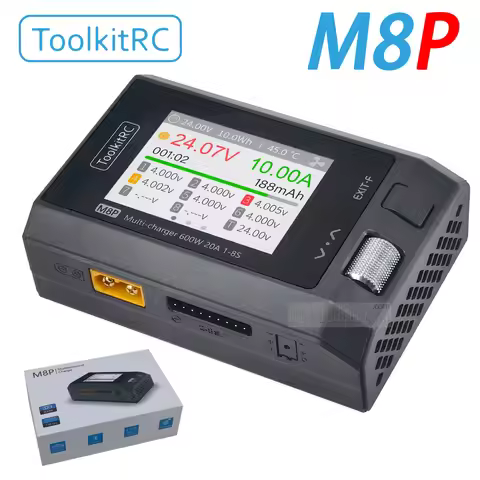 ToolkitRC M8P Charger with an increase in accuracy power of 600W 20A 5V 1-8S Multifunctional signal 