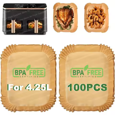 Air Fryer Liners for COSORI Dual Zone 8.5L CAF-R901 Disposable Parchment Paper for Cookwise 9L AF2-4
