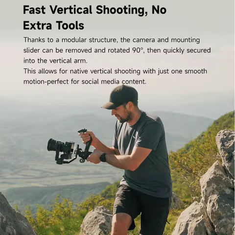 FeiyuTech Official SCORP 3 Camera Gimbal Stabilizer for DSLR & Mirrorless – 3.5kg Payload AI Trackin