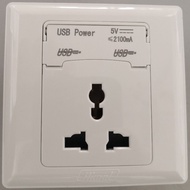 HIMEL 13A UNIVERSAL SOCKET + 2 GANG USB