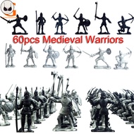 BP 14/28/60pcs Medieval Knights Warriors Horses Simulation Ancient Soldiers Static Model Model for K