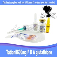 Tationil600mg glutathione (Trial set complete push set w/free Vitamin C, no box, good for 1 session)